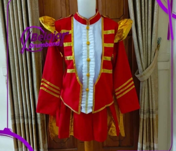 Baju CG drumband Warna Merah Kombinasi Emas