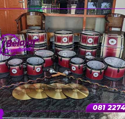 Drum HTS merah marun gradasi cream