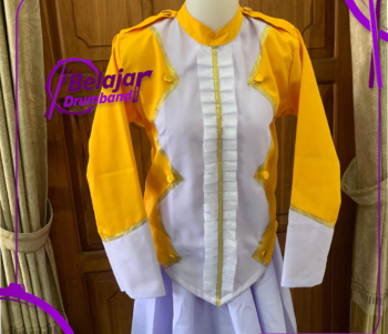 Baju CG Drumband Putih Kombinasi kuning t