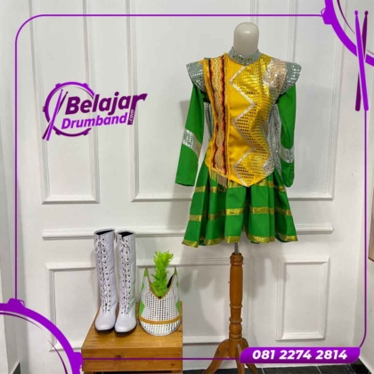 baju mayoret hijau payet emas