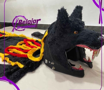 Kostum Maskot Serigala Hitam